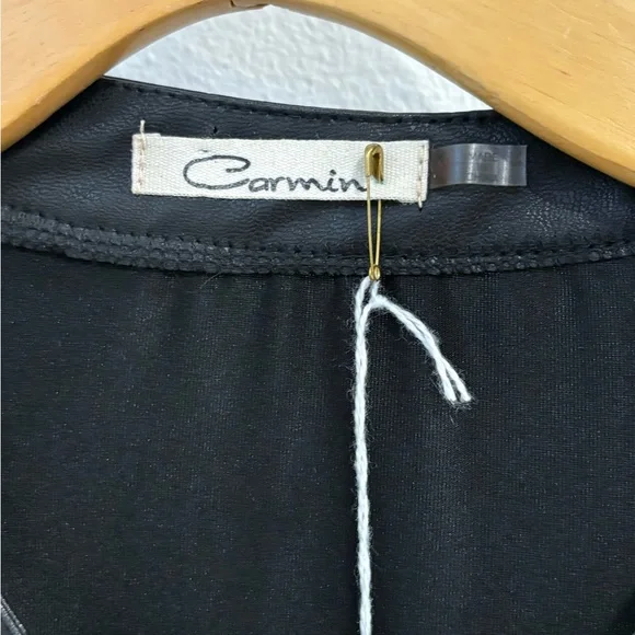 Elegant Black Carmin Blouse Blazer with Silver Studs NWT - Picture 3 of 11